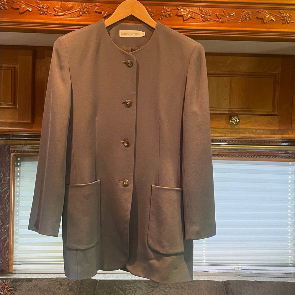 Slate Green jewel neck jacket